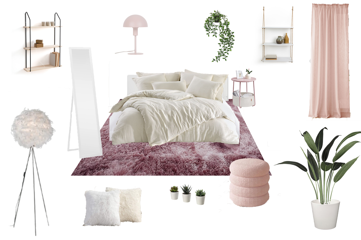 Schlafzimmer – Modern, gemütlich - Rosa