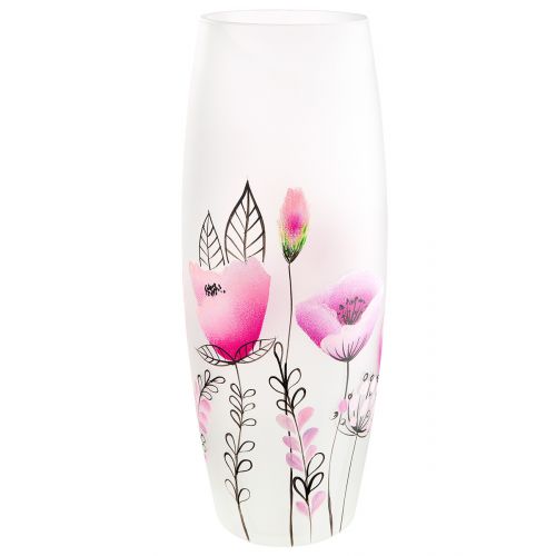 Glas Ovalvase "Flowery"