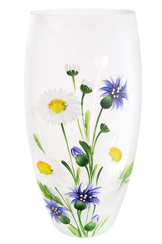 Glas Ovalvase "Wildblumen"